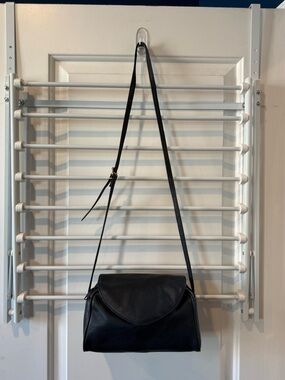 Vintage Navy Leather Crossbody Bag for Women